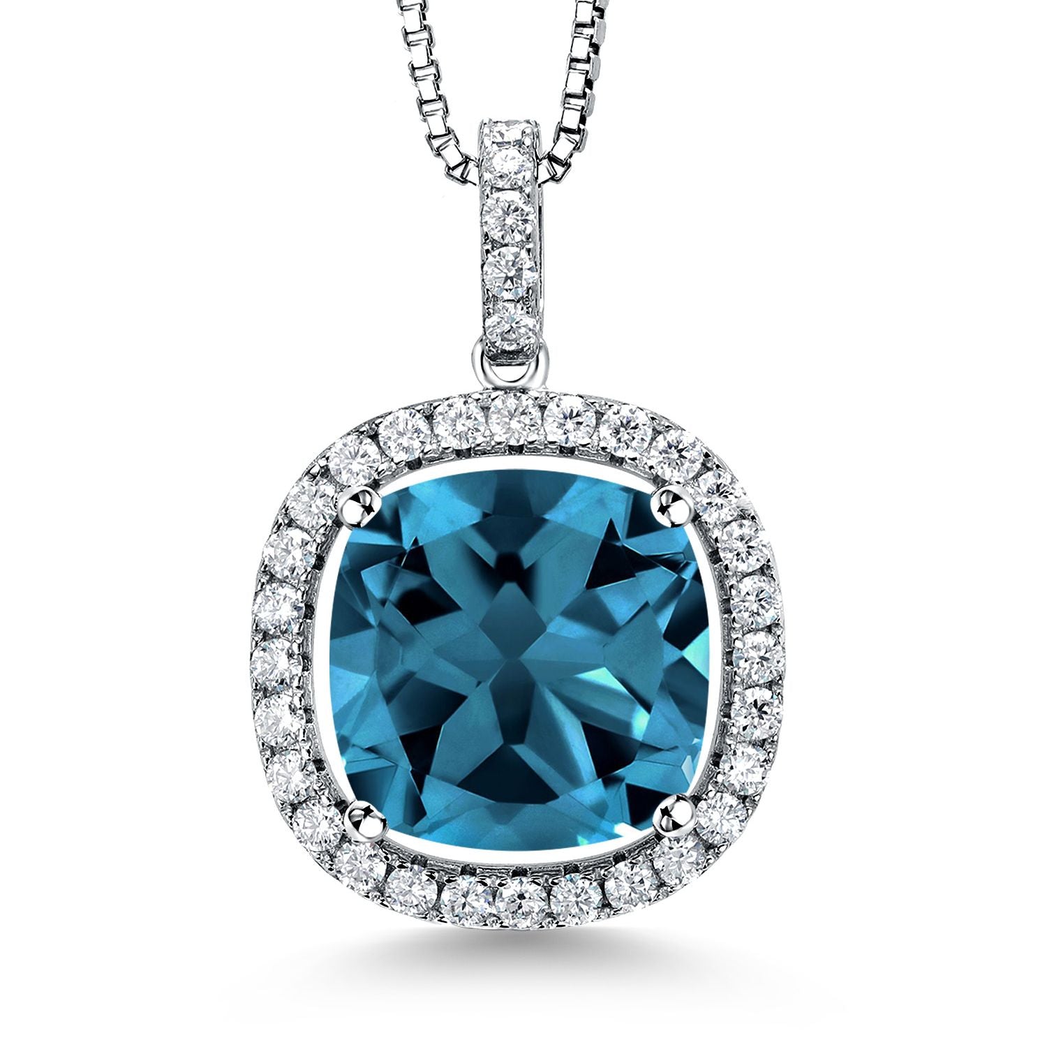 London Blue Topaz - November_Pendant in 925 Sterling Silver