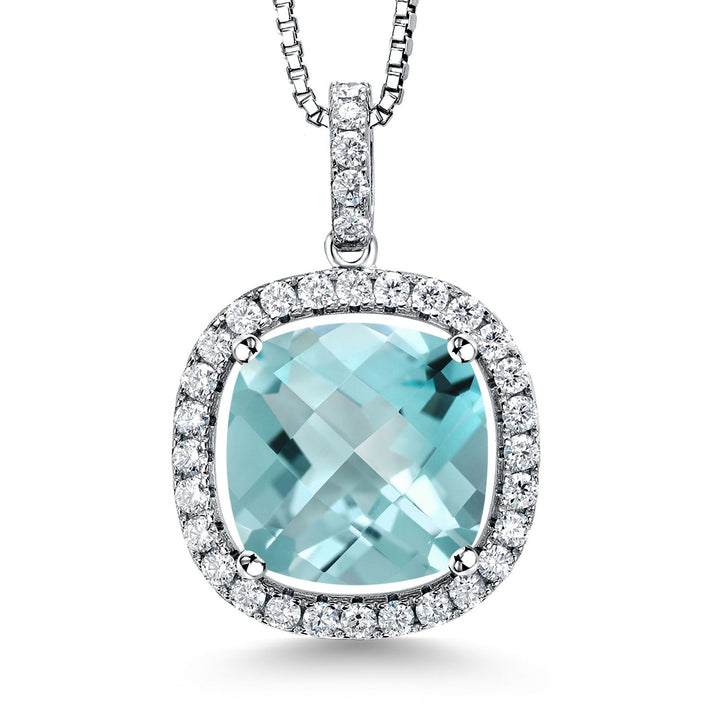 Sky Blue Topaz - November_Pendant in 925 Sterling Silver