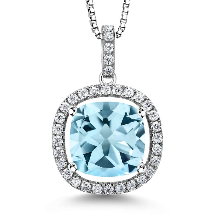 Sky Blue Topaz - November_Pendant in 925 Sterling Silver