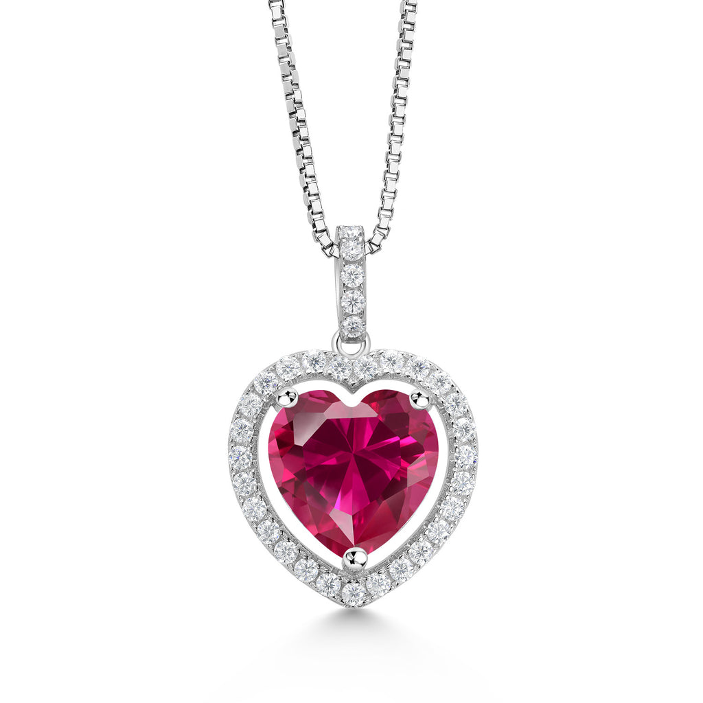 Created Ruby - July_Pendant in 925 Sterling Silver