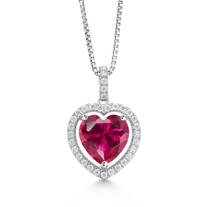 Created Ruby - July_Pendant in 925 Sterling Silver