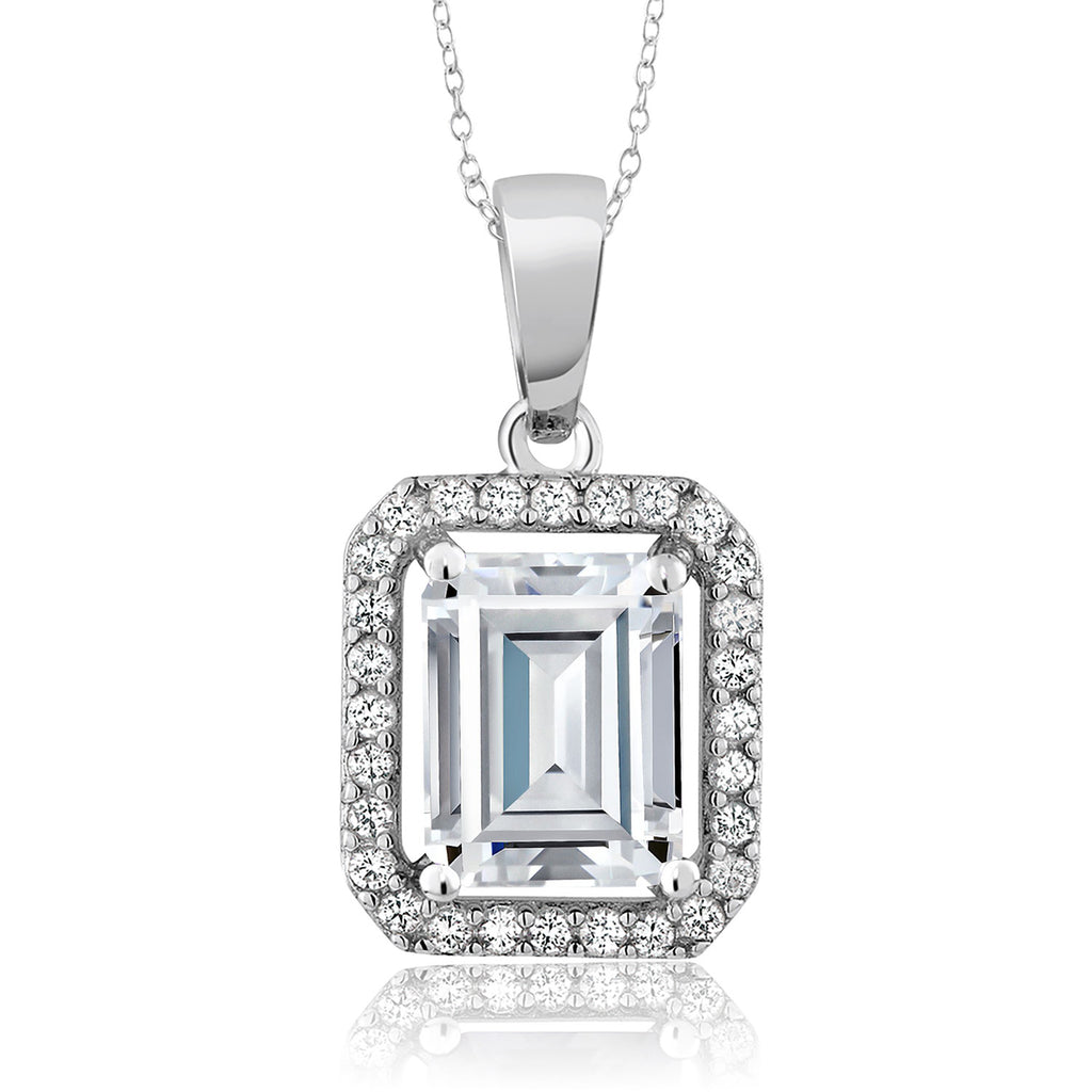 Moissanite - April_Pendant in 925 Sterling Silver