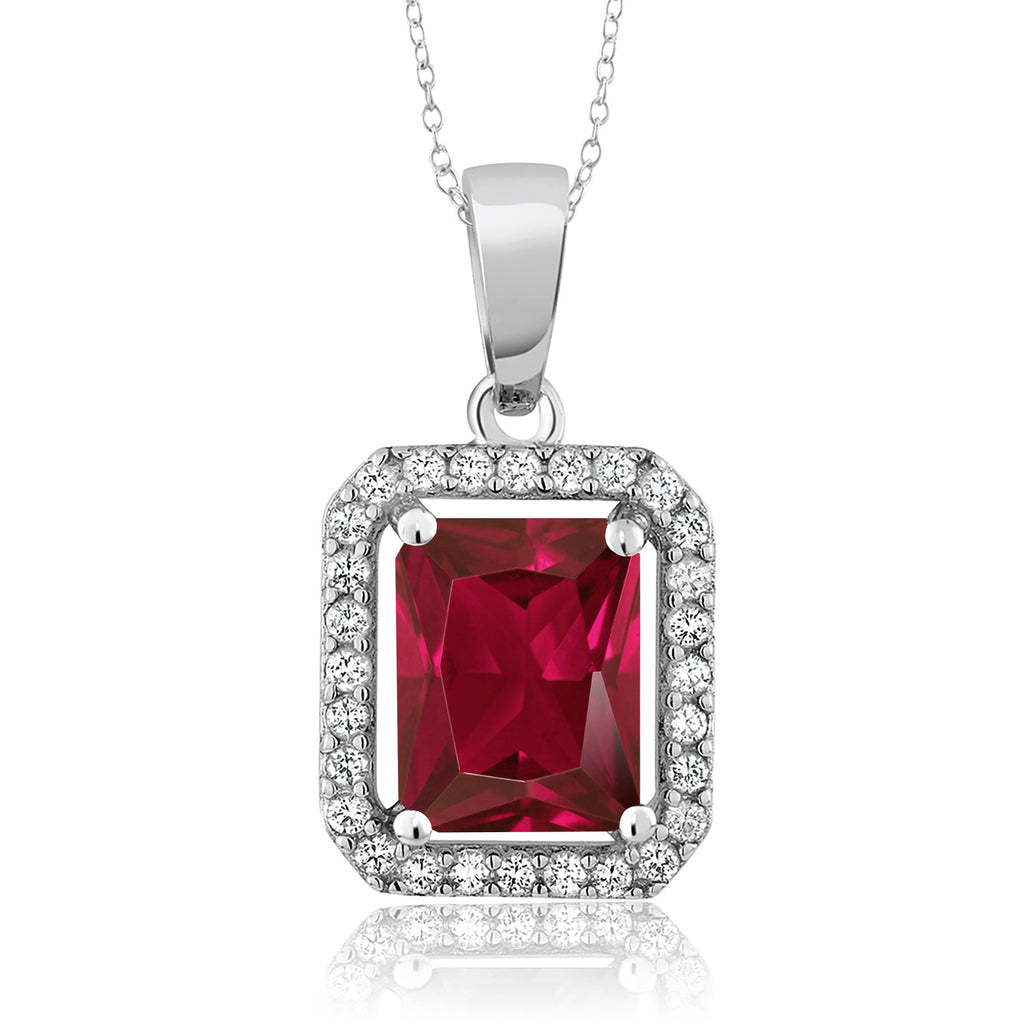 Created Ruby - July_Pendant in 925 Sterling Silver