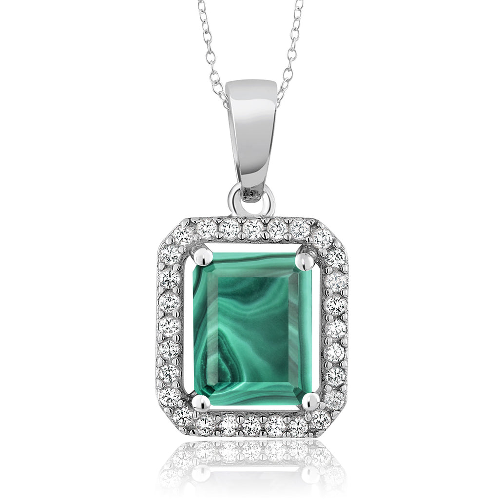 Malachite_Pendant in 925 Sterling Silver