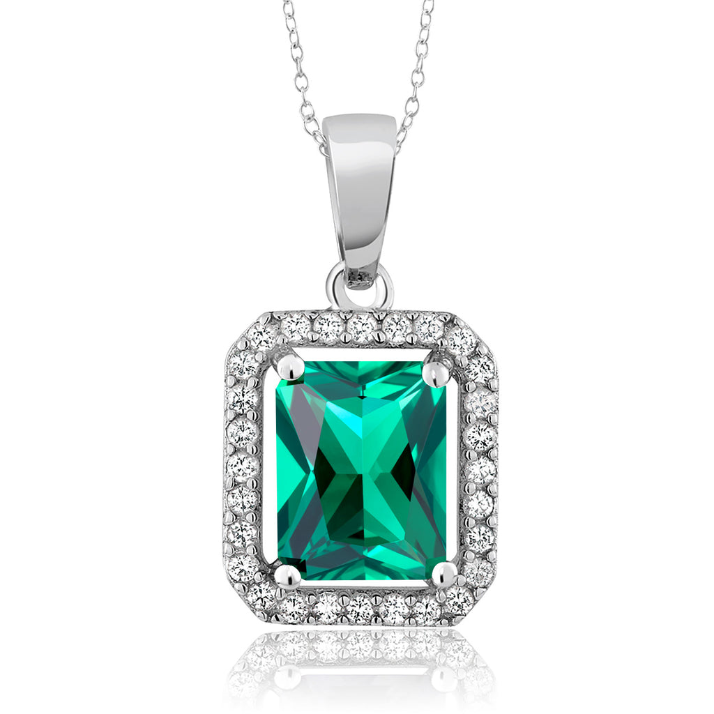Nano Emerald - May_Pendant in 925 Sterling Silver
