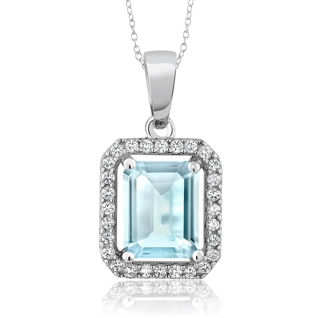Sky Blue Topaz - November_Pendant in 925 Sterling Silver