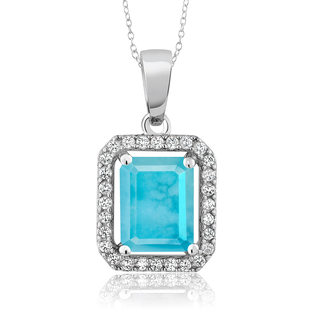 Turquoise_Pendant in 925 Sterling Silver