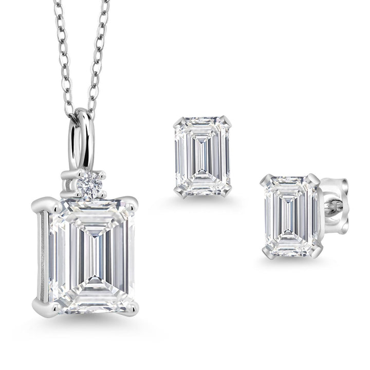 Pendant Earrings Set in 925 Sterling Silver
