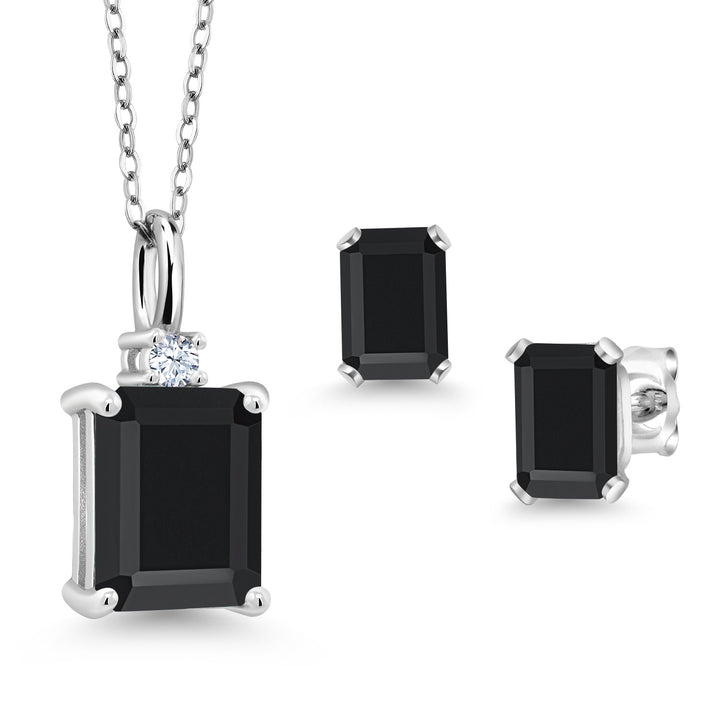Pendant Earrings Set in 925 Sterling Silver