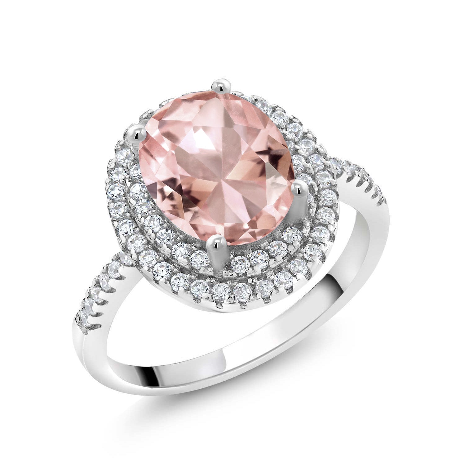 Nano Morganite - October_7_Ring in 925 Sterling Silver