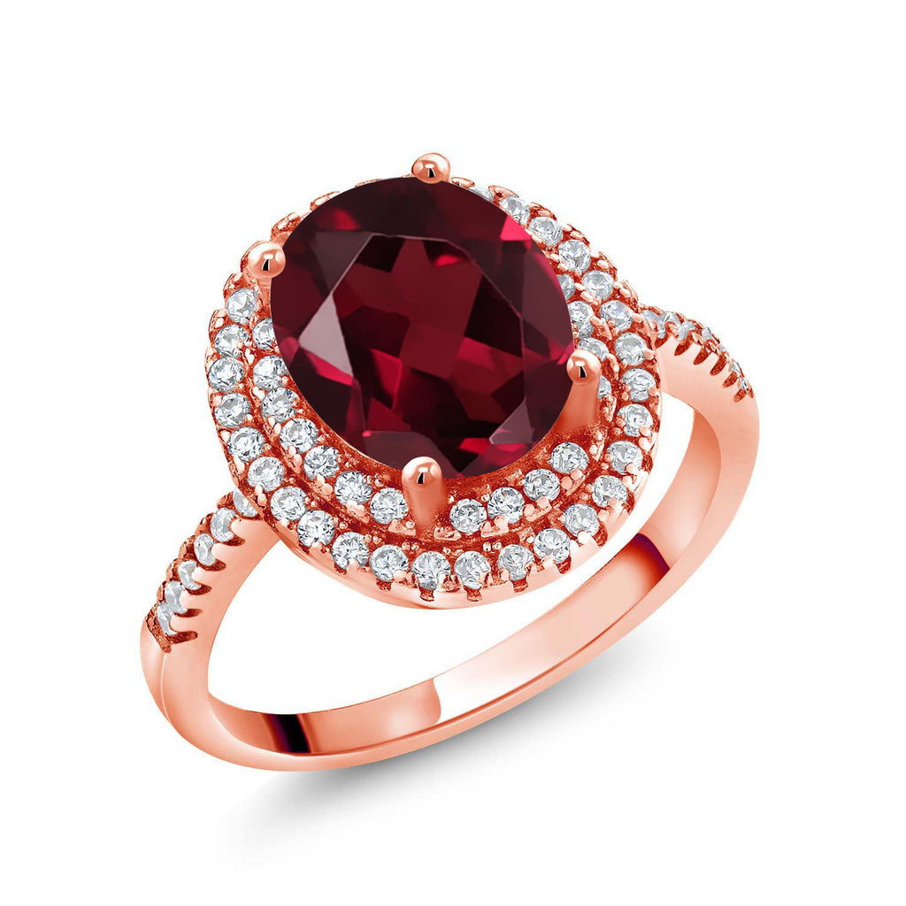 Rhodolite Garnet_7_Ring in 925 Rose Gold Plated Silver
