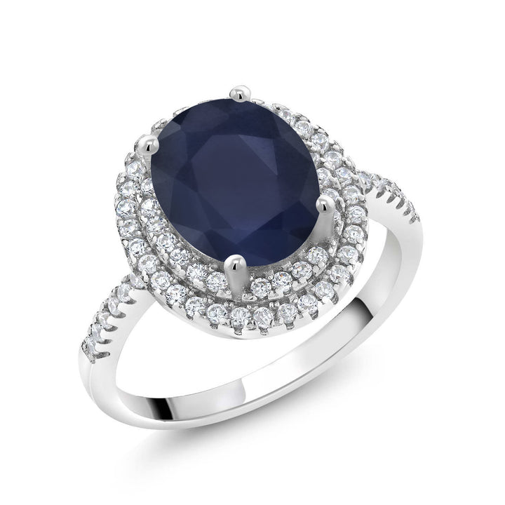 Blue Sapphire - September_5_Ring in 925 Sterling Silver