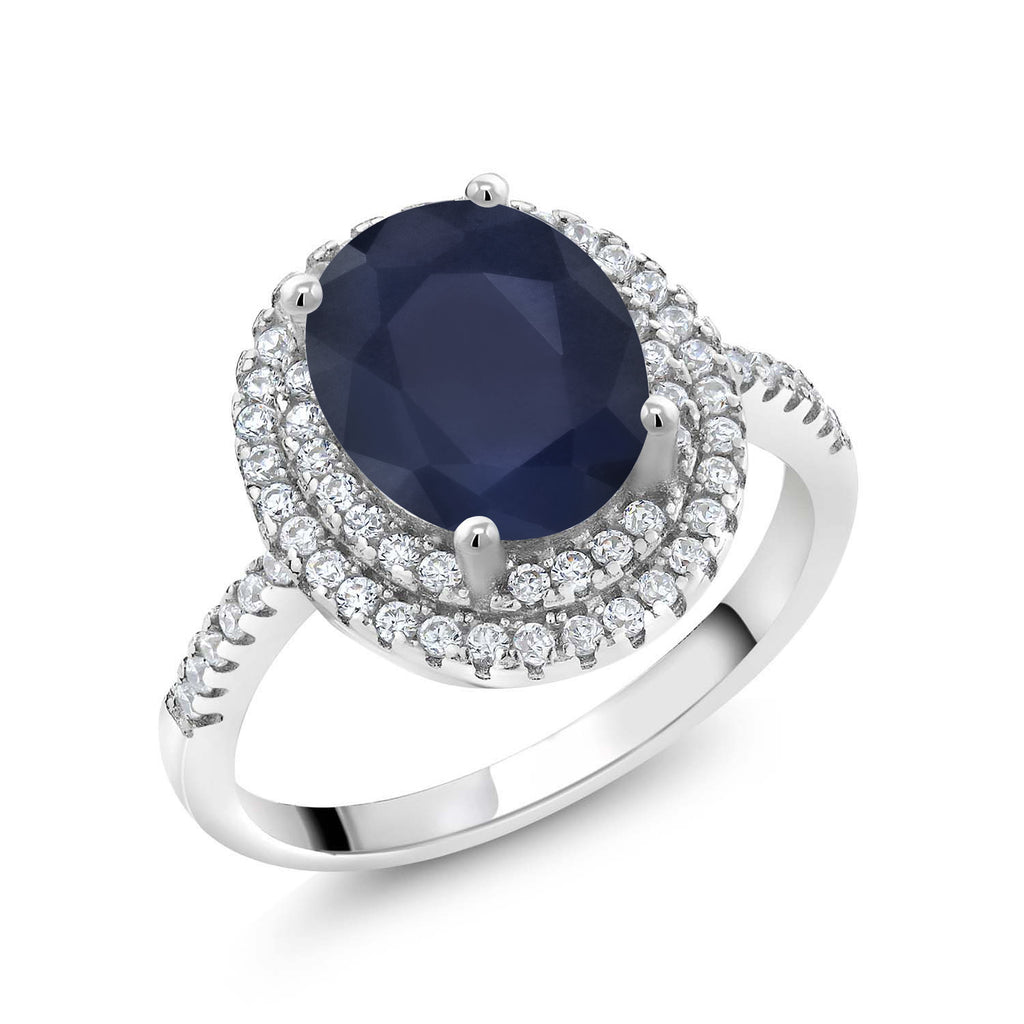 Blue Sapphire - September_7_Ring in 925 Sterling Silver