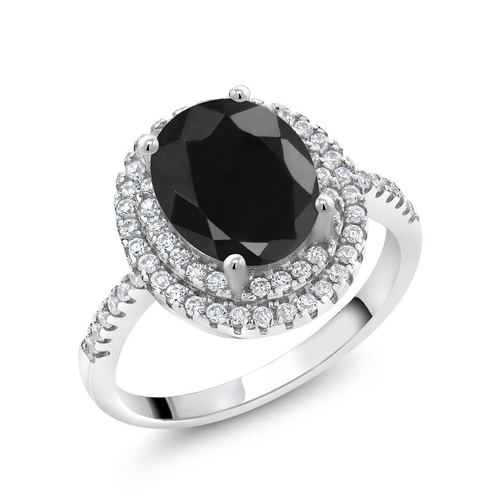 Black Sapphire - September_5_Ring in 925 Sterling Silver