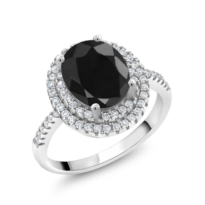 Black Sapphire - September_5_Ring in 925 Sterling Silver