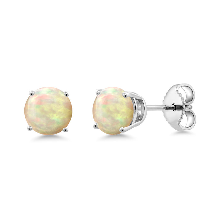Ethiopian Opal-Cabochon - October_Earrings in 925 Sterling Silver