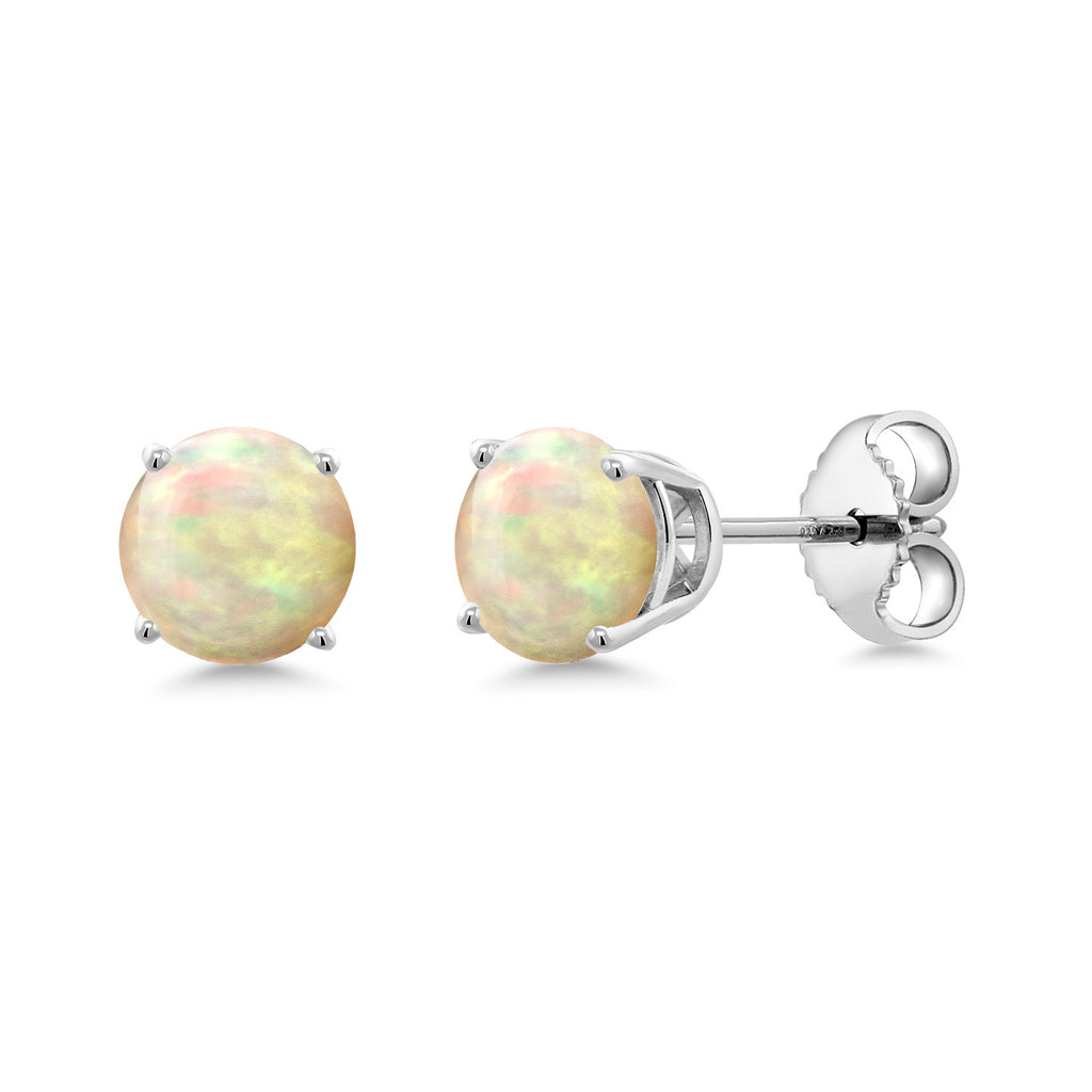 Ethiopian Opal-Cabochon - October_Earrings in 925 Sterling Silver