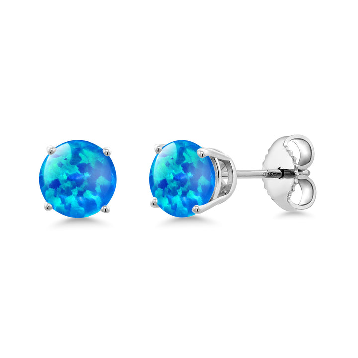 Gem Stone King 925 Sterling Silver Purple Amethyst Stud Earrings For Women Men (0.95 Cttw, Gemstone Birthstone, Round 5MM)