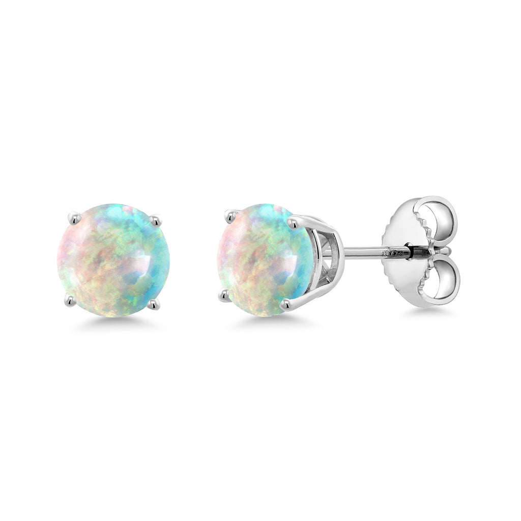 Gem Stone King 925 Sterling Silver Purple Amethyst Stud Earrings For Women Men (0.95 Cttw, Gemstone Birthstone, Round 5MM)