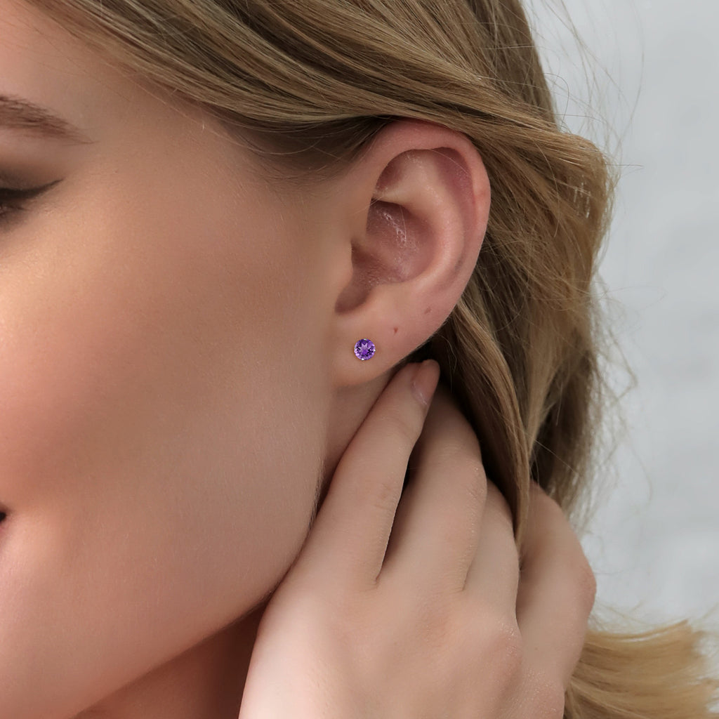 Amethyst - February_Earrings in 925 Sterling Silver