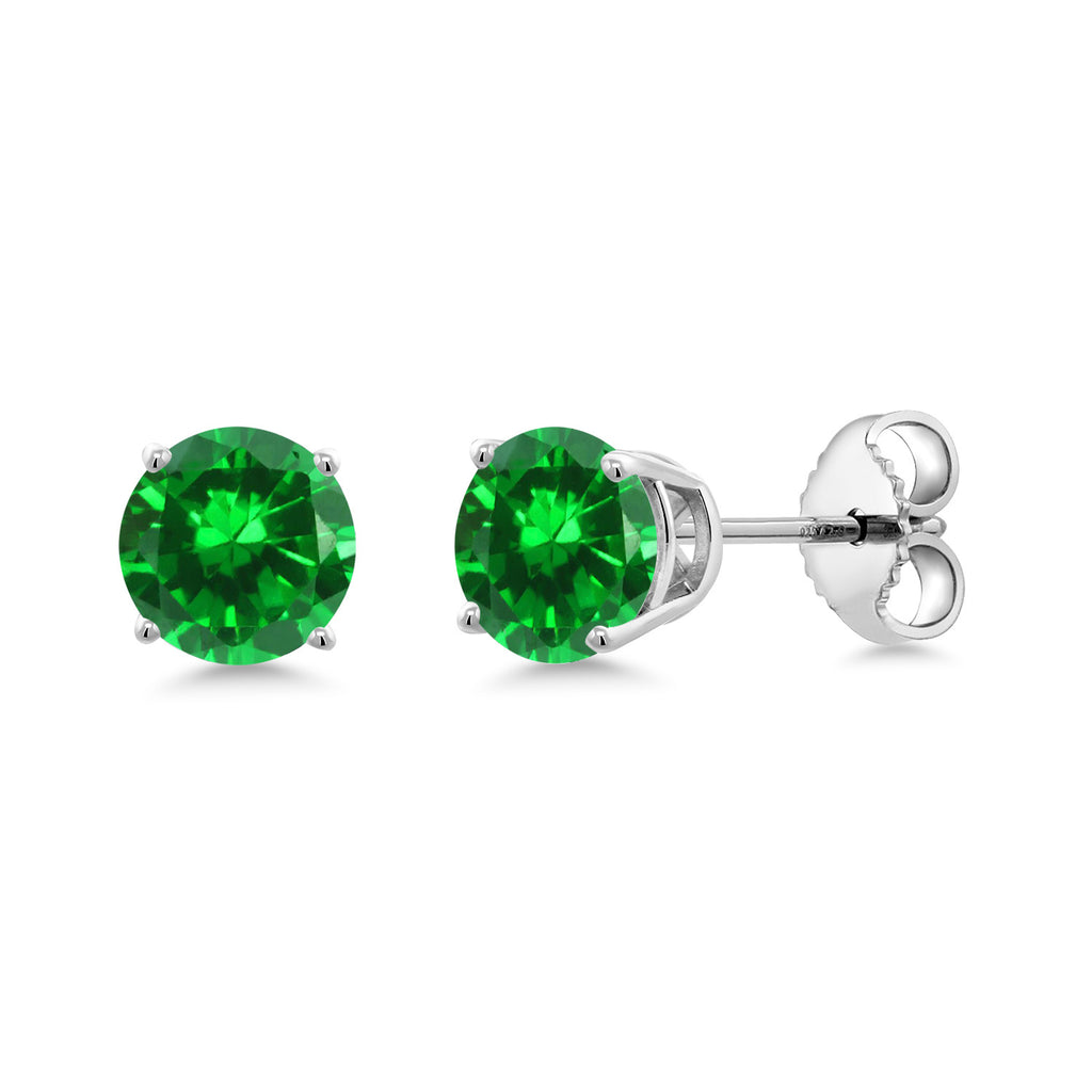 Created Emerald - May_Earrings in 925 Sterling Silver