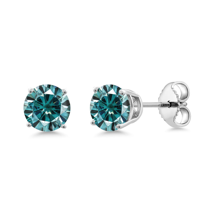 Gem Stone King 925 Sterling Silver 5MM Round Gemstone Birthstone 4-Prong Basket Setting Stud Earrings For Women Men