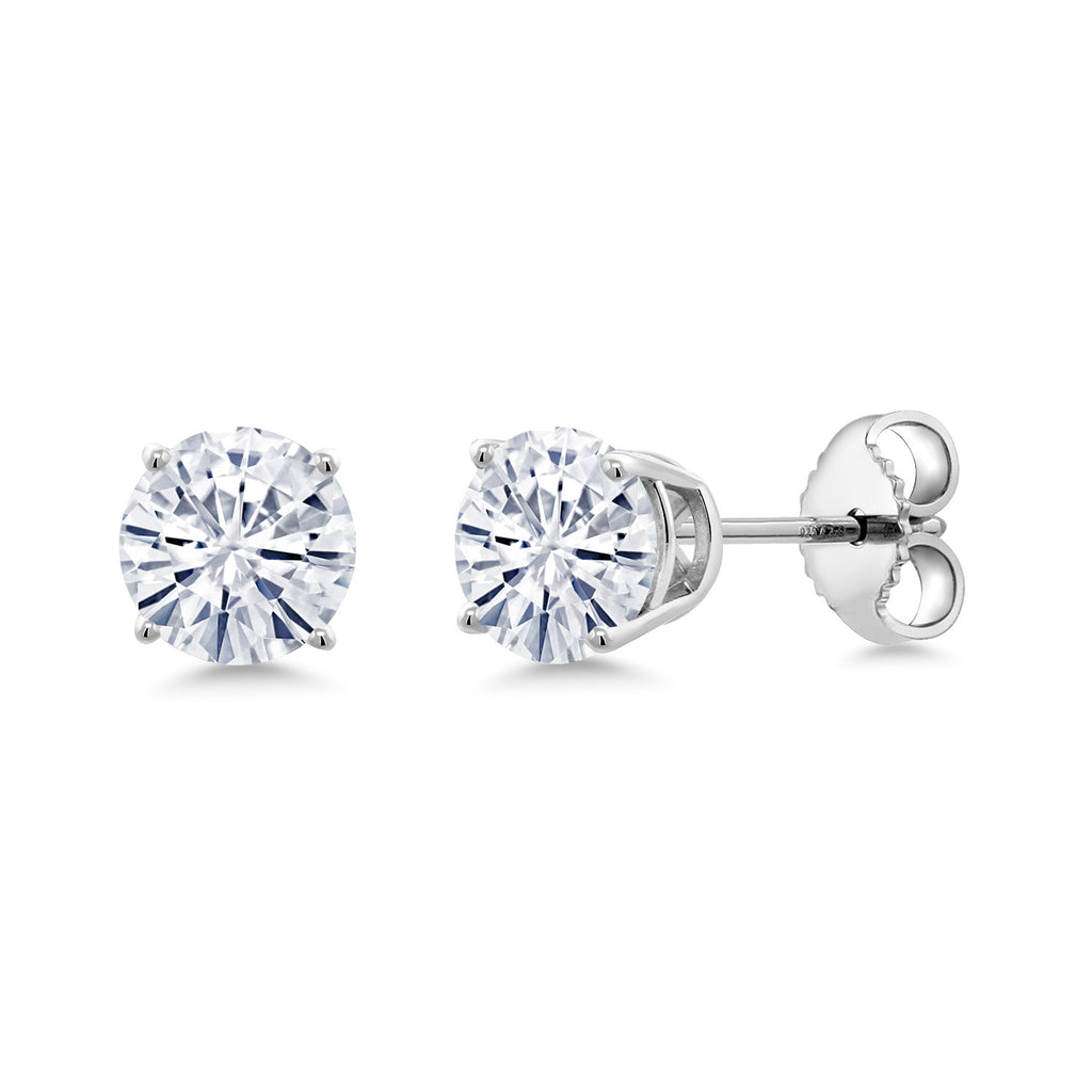 White Moissanite - April_Earrings in 925 Sterling Silver