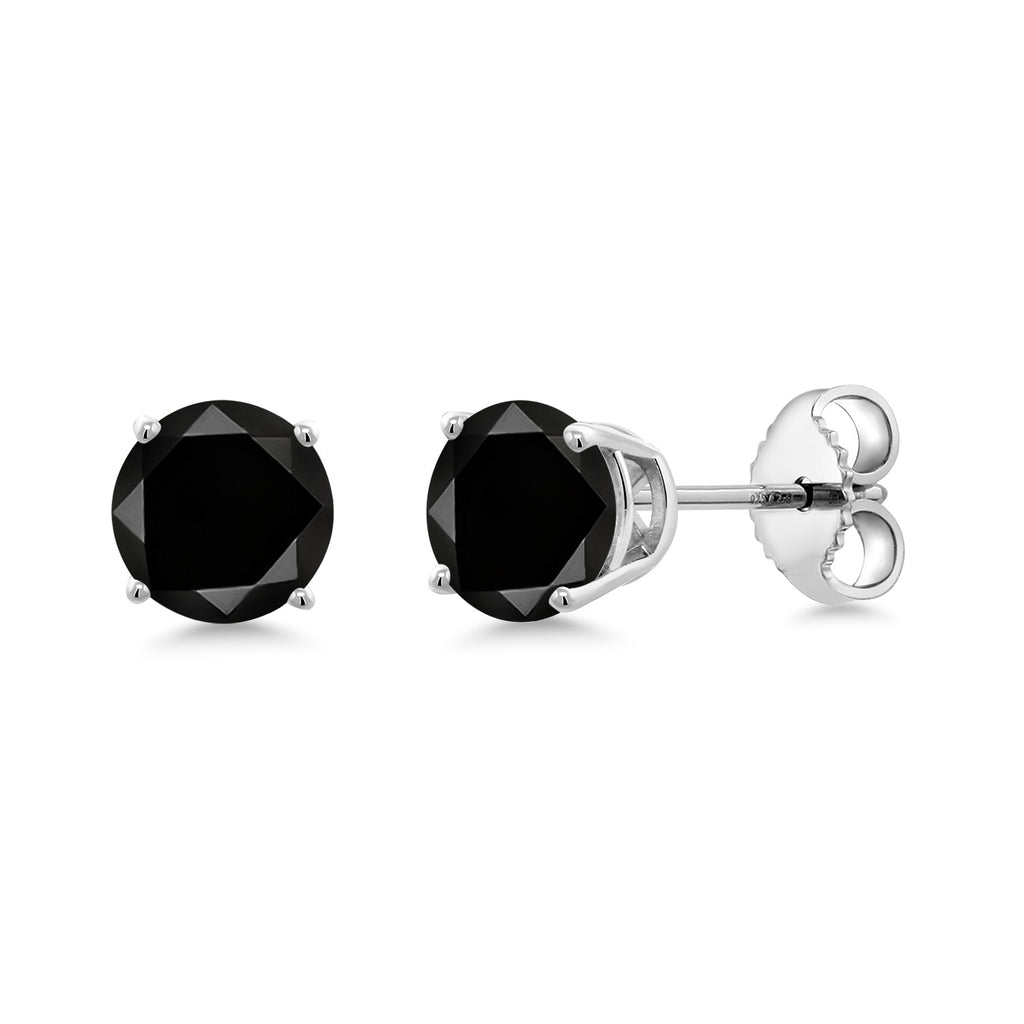 Gem Stone King 925 Sterling Silver Purple Amethyst Stud Earrings For Women Men (0.95 Cttw, Gemstone Birthstone, Round 5MM)