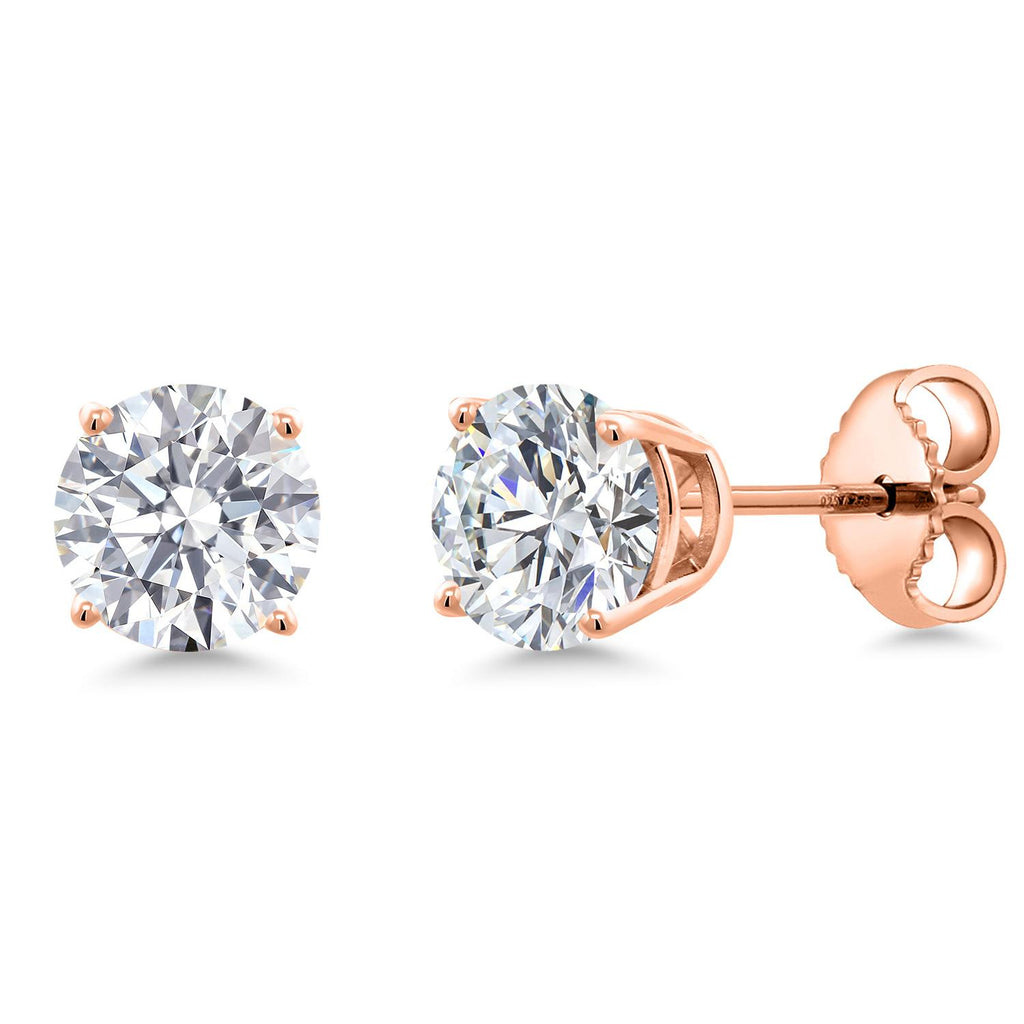 1.00 Carat_Rose Gold Plated_Earrings in 925 Rose Gold Plated Silver