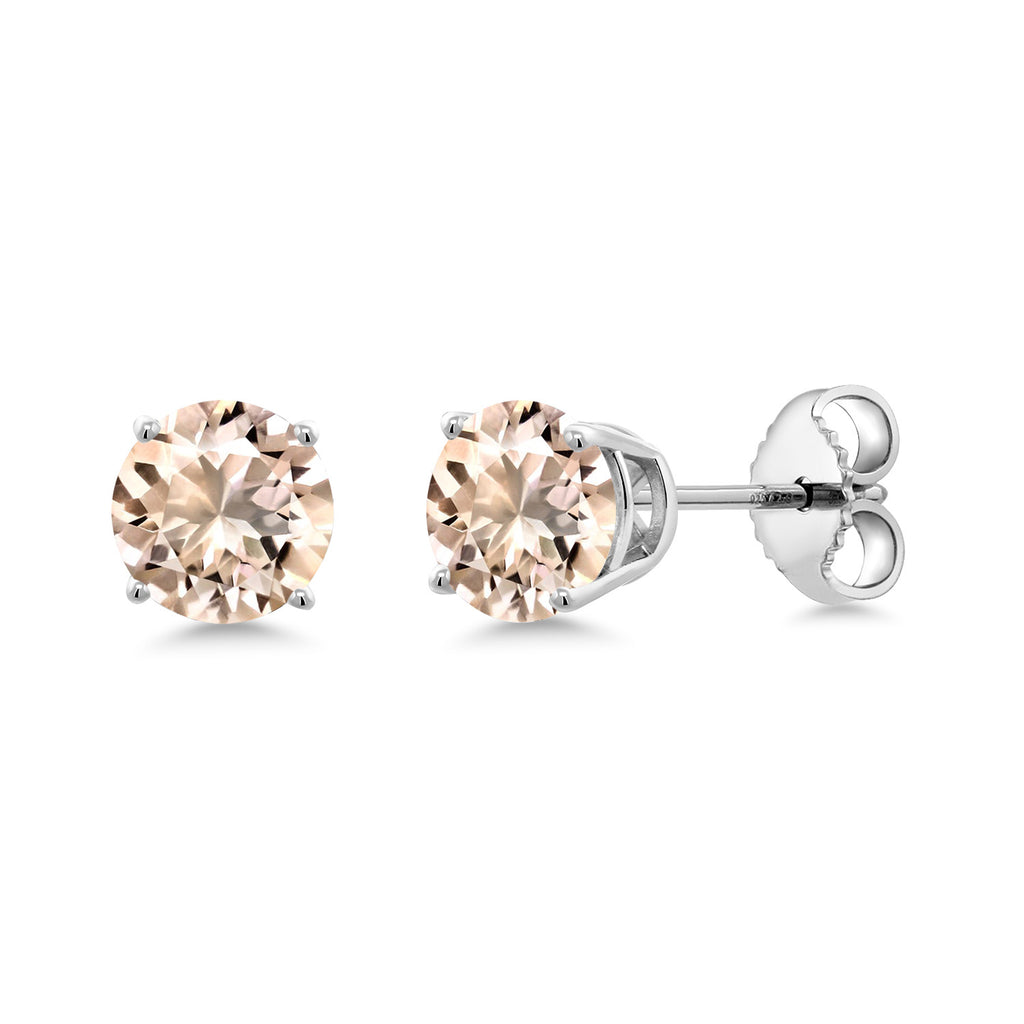 Morganite - October_Earrings in 925 Sterling Silver