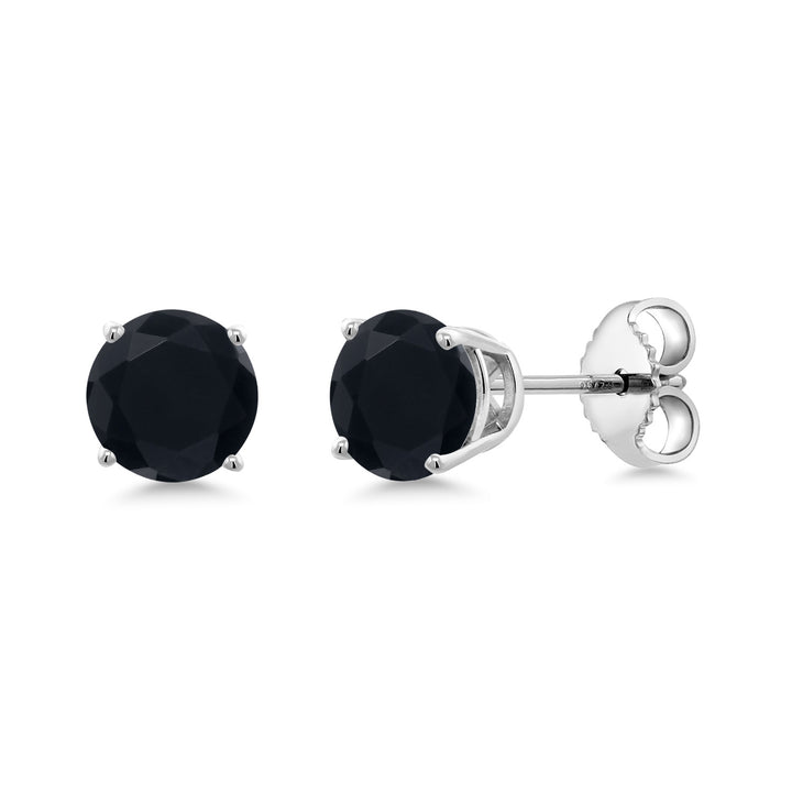 Gem Stone King 925 Sterling Silver Purple Amethyst Stud Earrings For Women Men (0.95 Cttw, Gemstone Birthstone, Round 5MM)