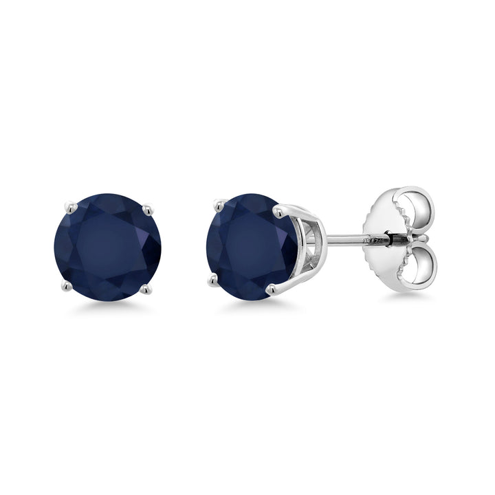 Gem Stone King 925 Sterling Silver Purple Amethyst Stud Earrings For Women Men (0.95 Cttw, Gemstone Birthstone, Round 5MM)