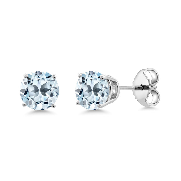 Gem Stone King 925 Sterling Silver Purple Amethyst Stud Earrings For Women Men (0.95 Cttw, Gemstone Birthstone, Round 5MM)