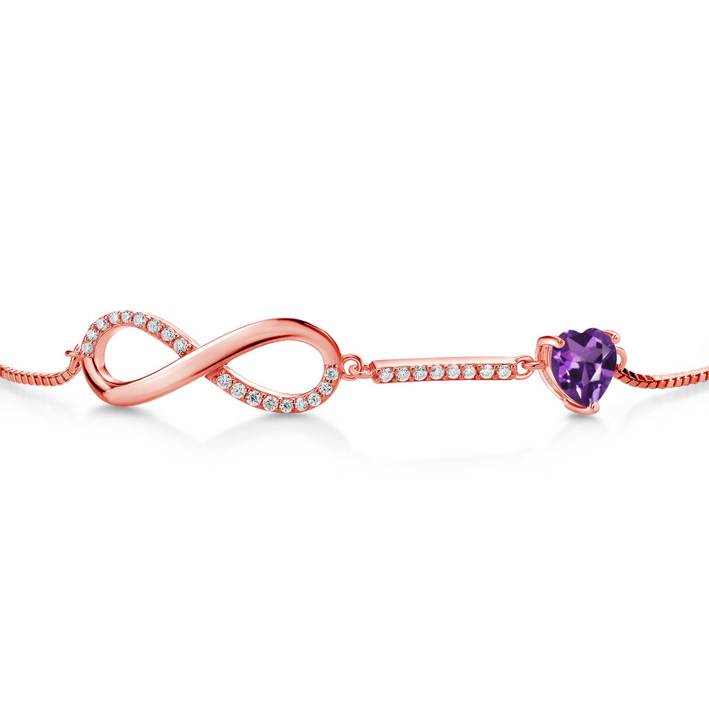 Amethyst - February_Bracelet in 925 Rose Gold Plated Silver