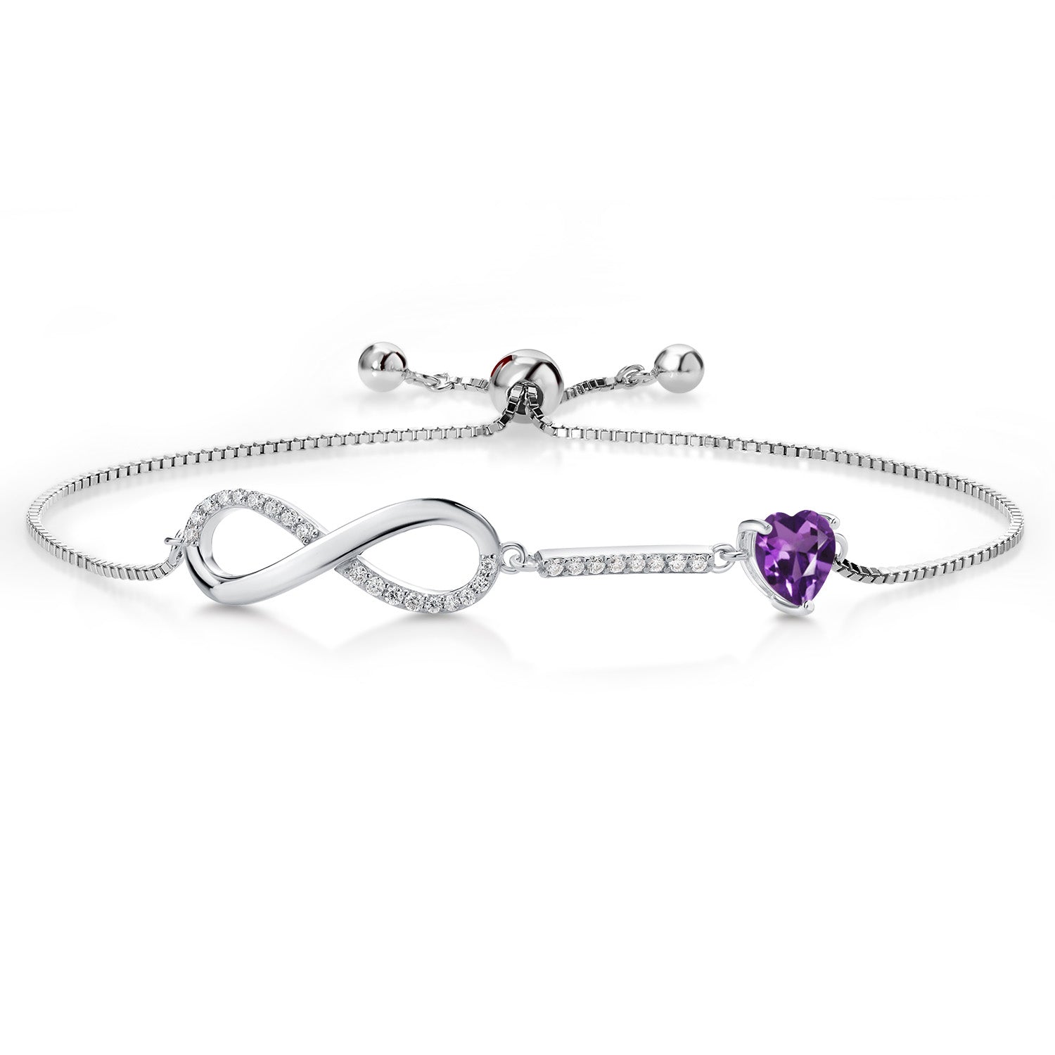 Amethyst - February_Bracelet in 925 Sterling Silver