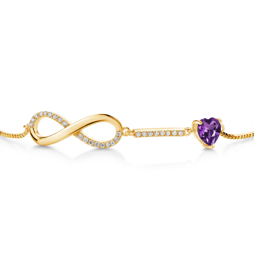 Amethyst - February_Bracelet in 925 Yellow Gold Plated Silver