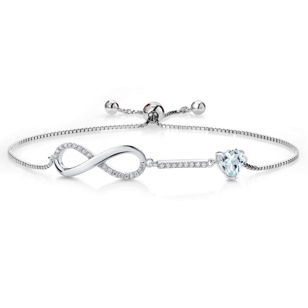 Aquamarine - March_Bracelet in 925 Sterling Silver