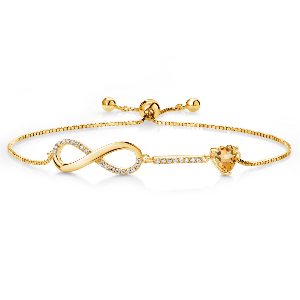 Citrine - November_Bracelet in 925 Yellow Gold Plated Silver