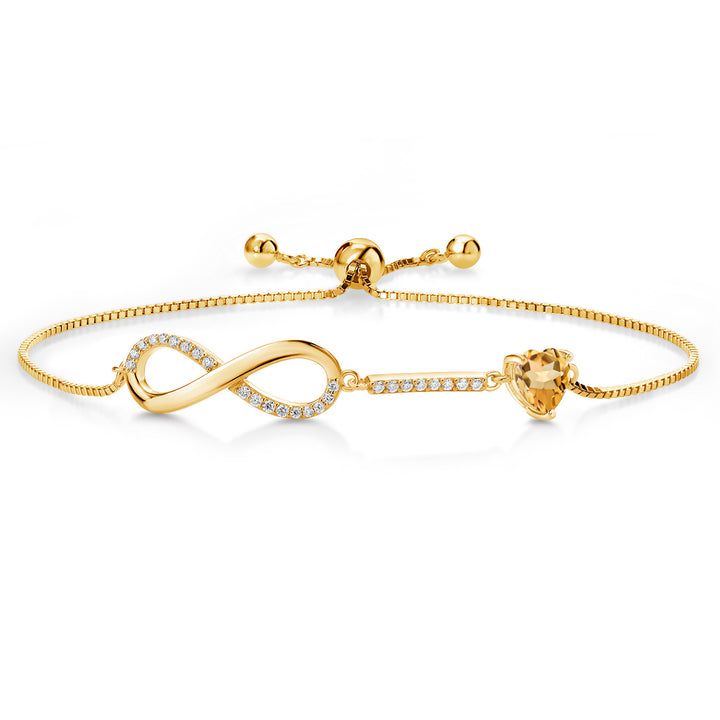 Citrine - November_Bracelet in 925 Yellow Gold Plated Silver