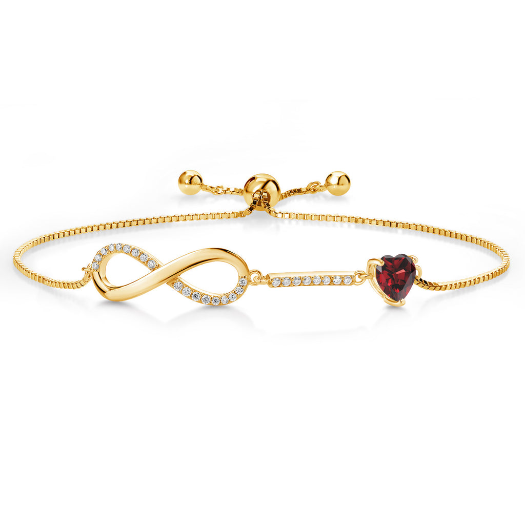 Garnet - January_Bracelet in 925 Yellow Gold Plated Silver
