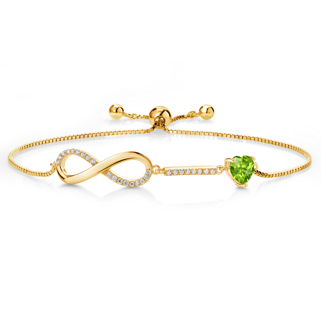 Peridot - August_Bracelet in 925 Yellow Gold Plated Silver