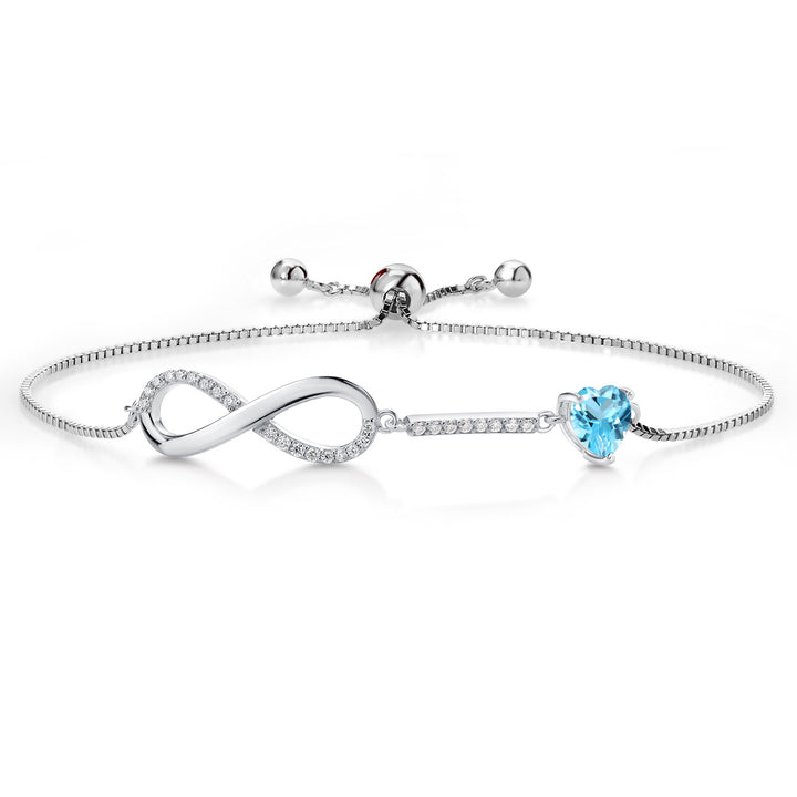 Swiss Blue Topaz - November_Bracelet in 925 Sterling Silver