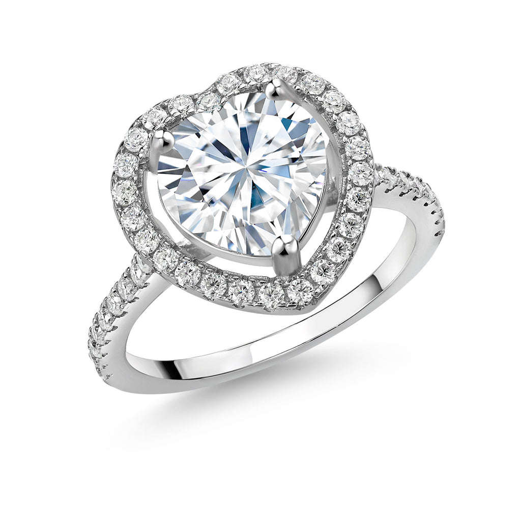 White Moissanite - April_6_Ring in 925 Sterling Silver