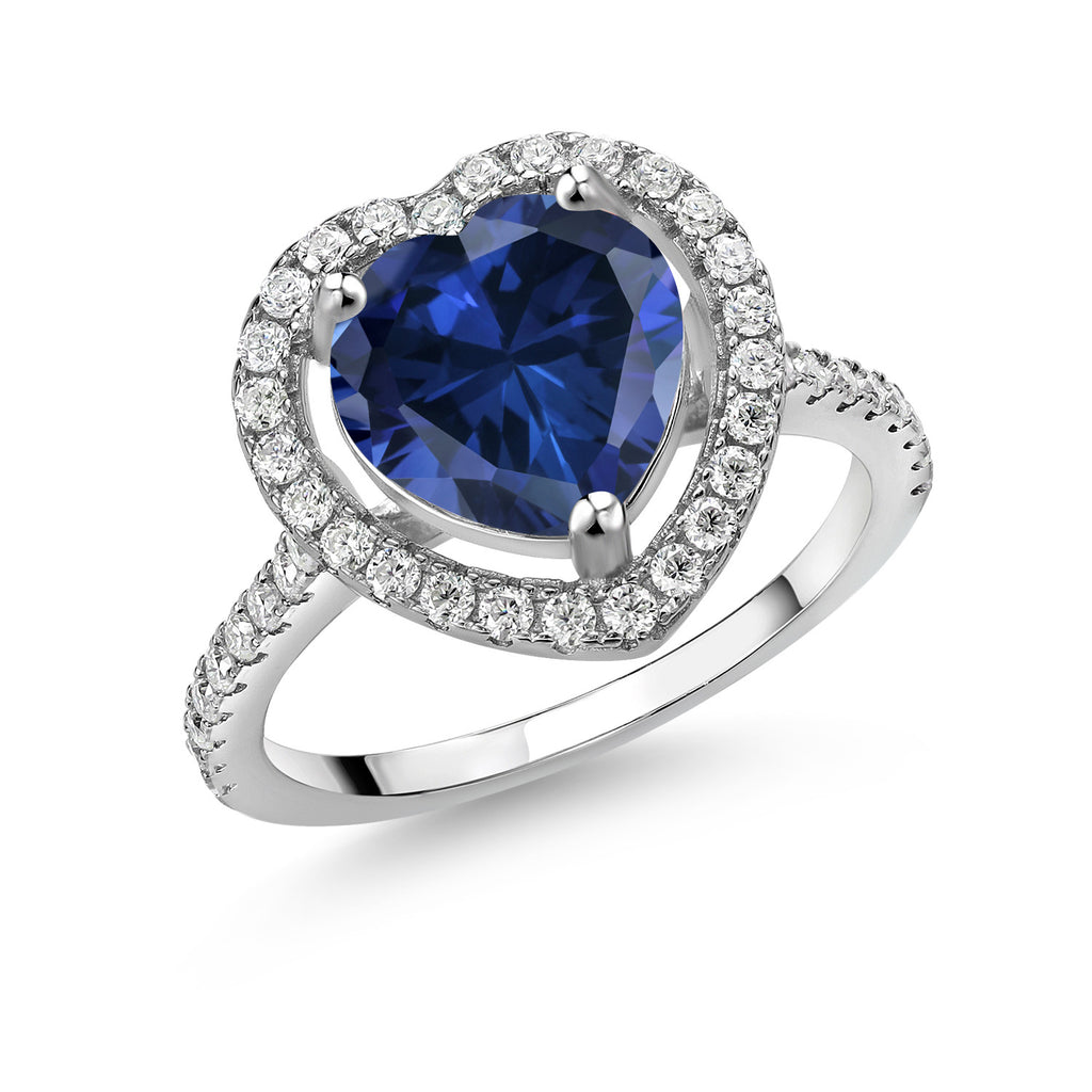 Created Sapphire - September_8_Ring in 925 Sterling Silver