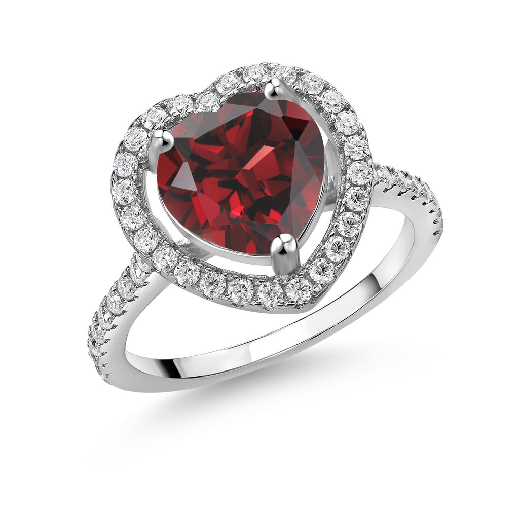 Garnet - January_8_Ring in 925 Sterling Silver