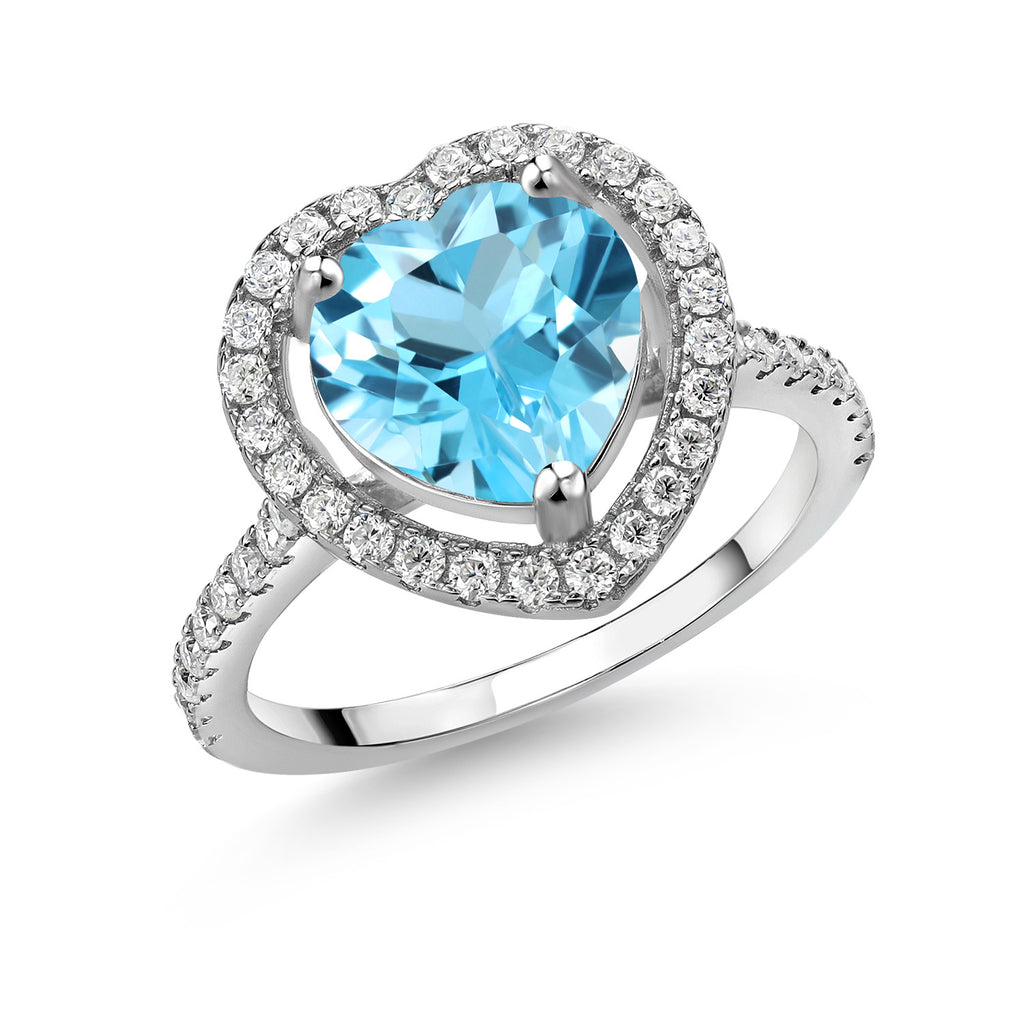Swiss Blue Topaz - November_8_Ring in 925 Sterling Silver