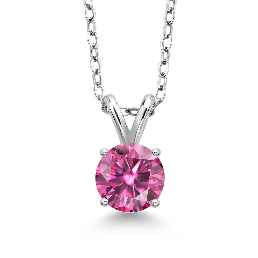 Pink Moissanite - April_Pendant in 925 Sterling Silver