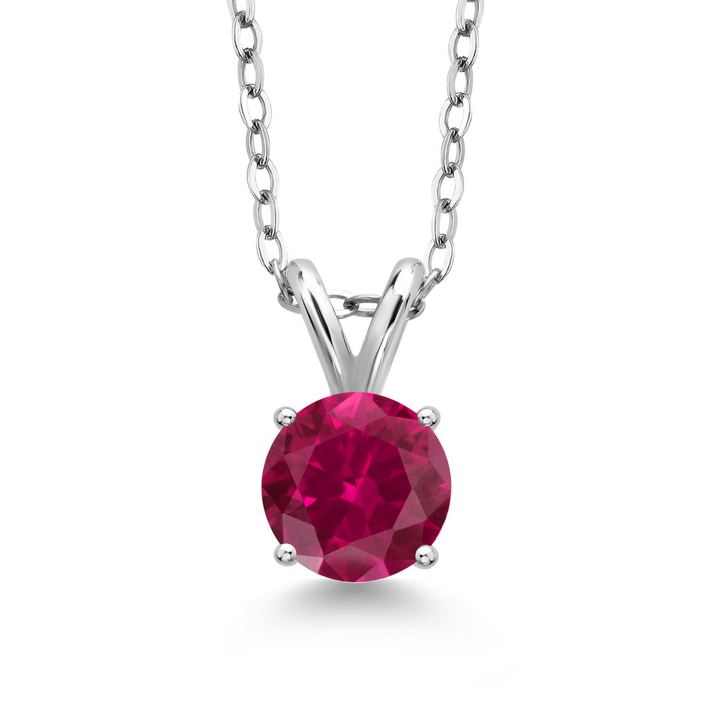 Created Ruby - July_Pendant in 925 Sterling Silver