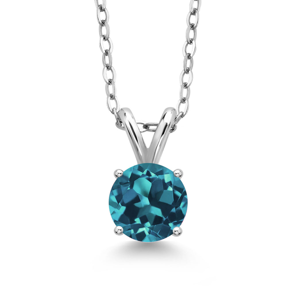 London Blue Topaz - November_Pendant in 925 Sterling Silver