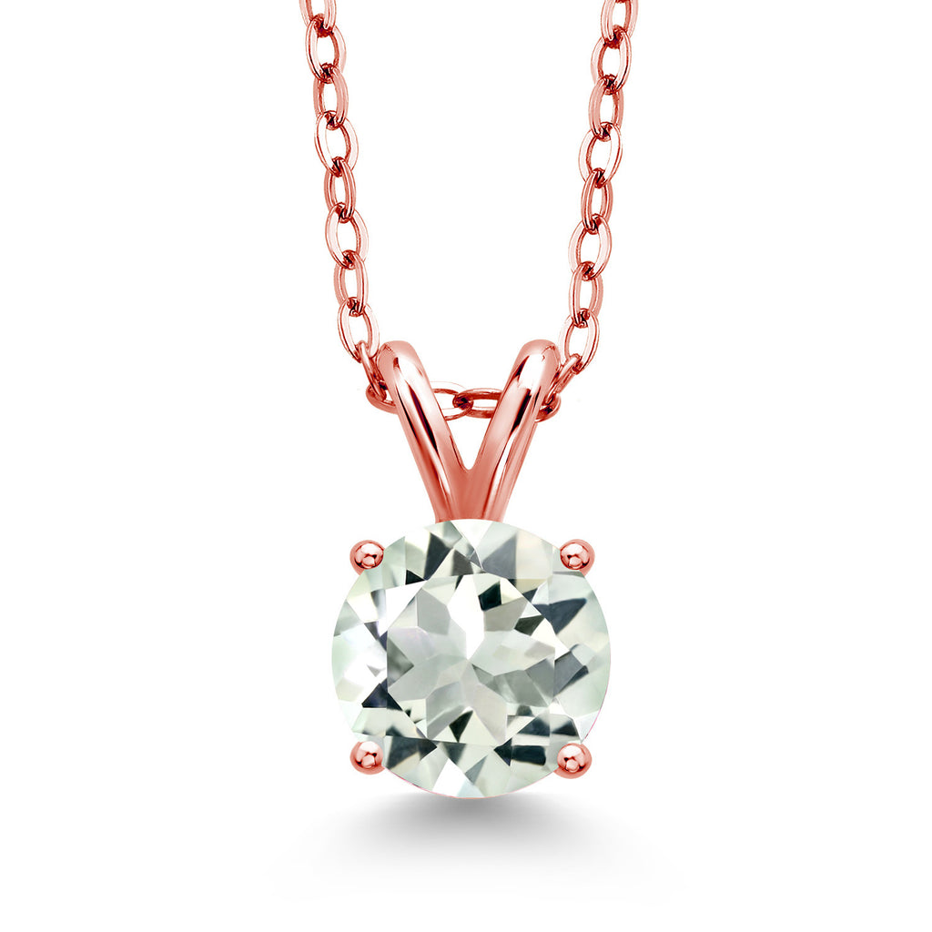 Prasiolite_Pendant in 925 Rose Gold Plated Silver